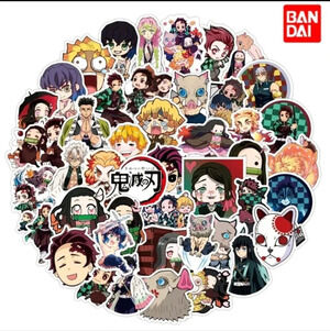 Random 50 piece set Demon Slayer anime manga vinyl sticker decal characters bund
